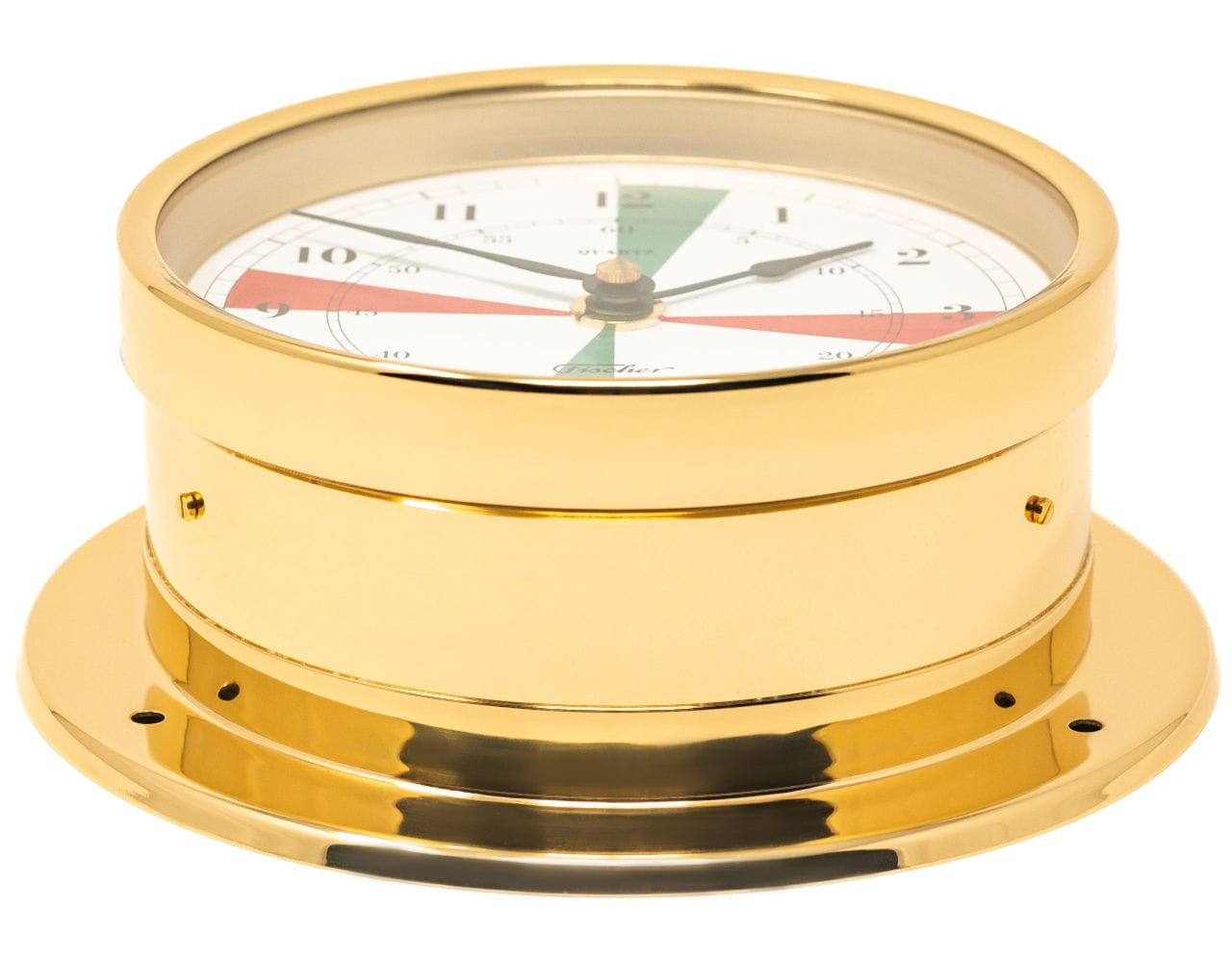 3451-202 FISCHER 1610UFS-45 Funkraumuhr arabisch poliertes Messing