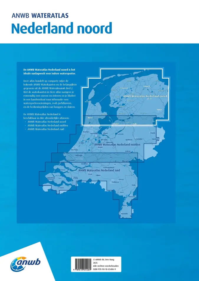 9026-251 ANWB WATERATLAS Nederland noord ANWB Wateratlas Nederland