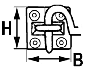 4504*04 Gegenplatten für Kajüthaken lang und schwer aus Messing S&B