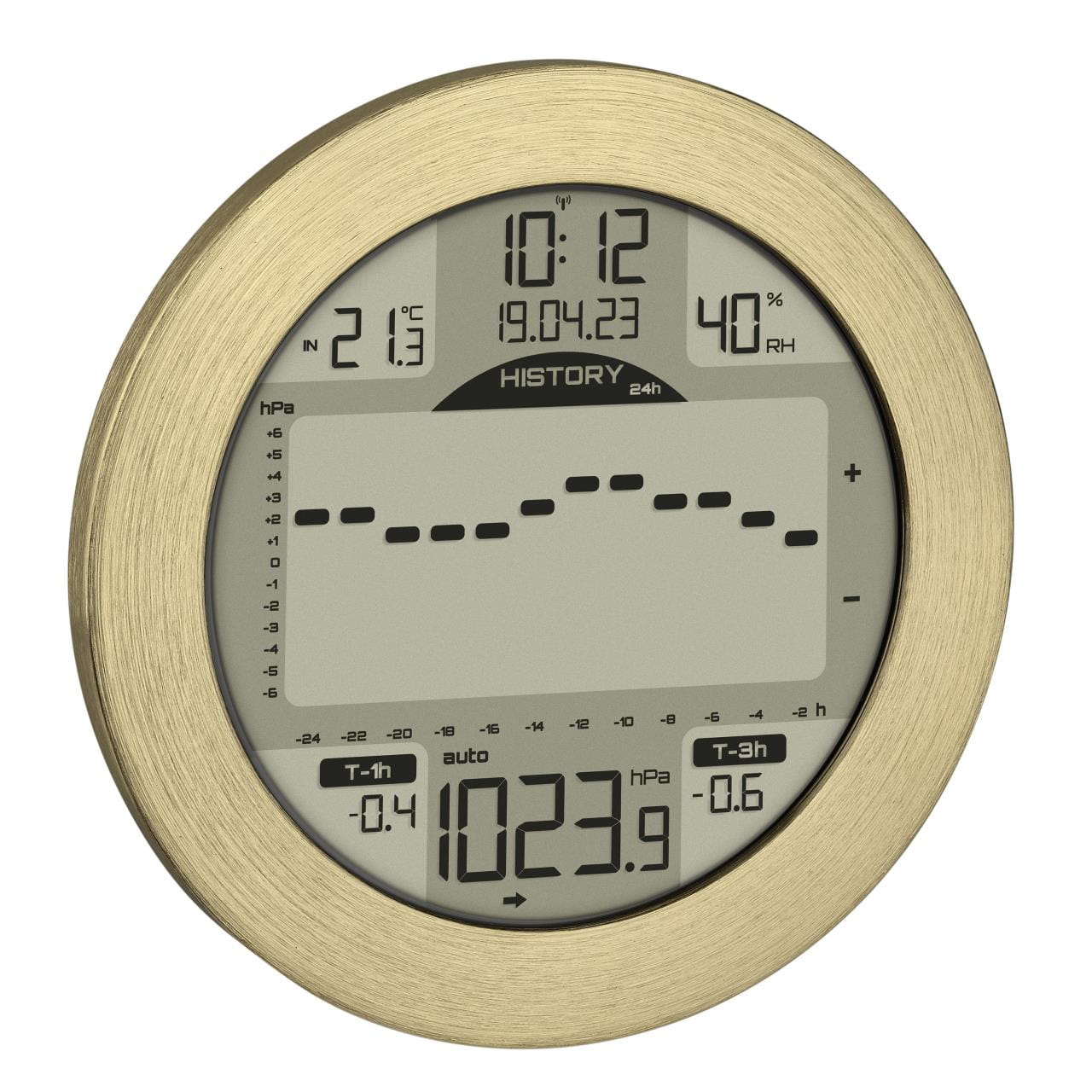 3467-011 TFA METEOMAR Maritime Wetterstation aus Aluminium vergoldet gebürstet