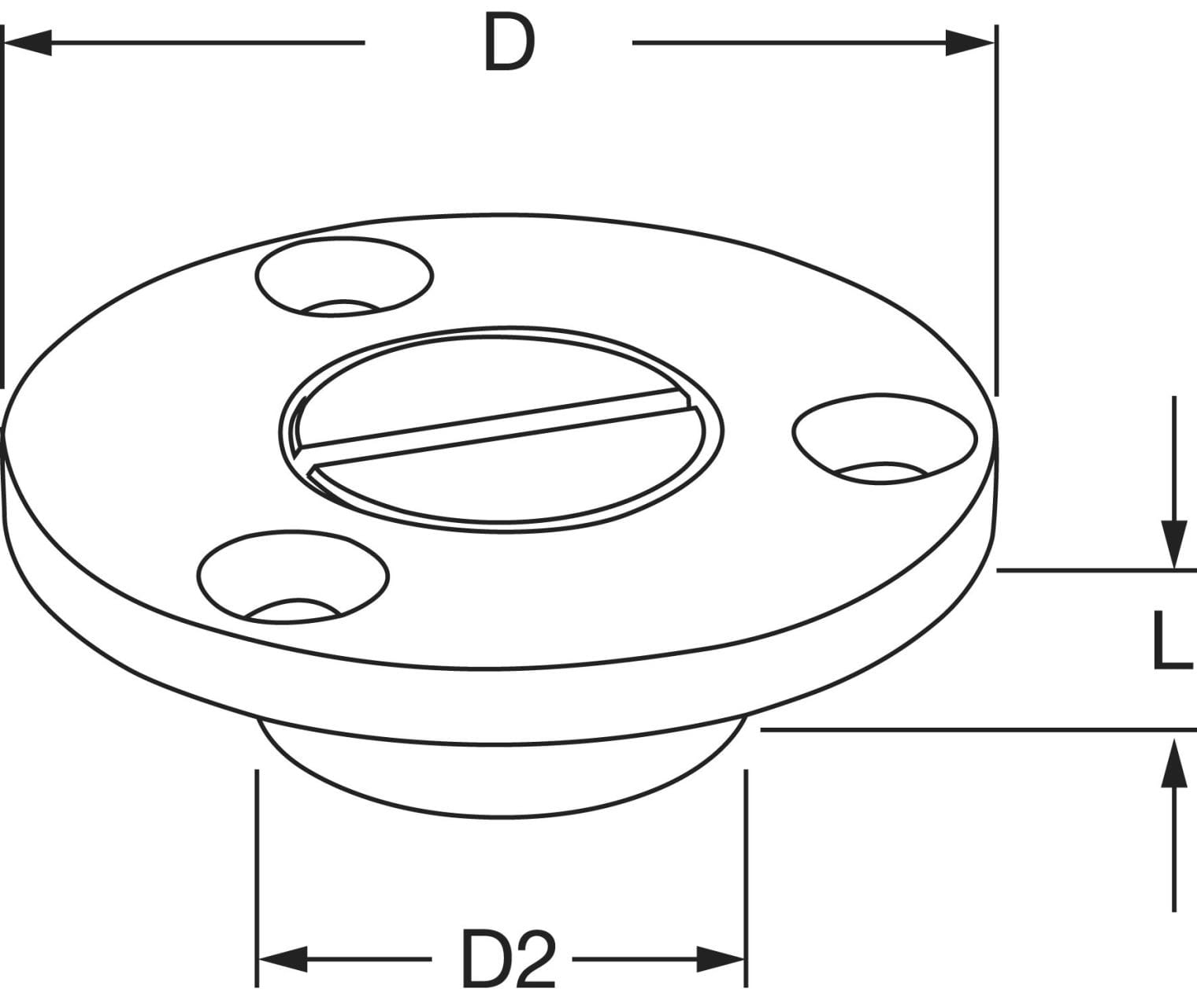 4330*01 Lenzstopfen Messing rund mit flachem Flansch - Bild 2