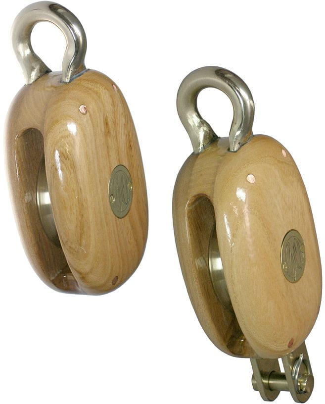 Yachtblock Ulme / Bronzebeschlag einscheibig Yachtblock Ulme / Bronzebeschlag einscheibig