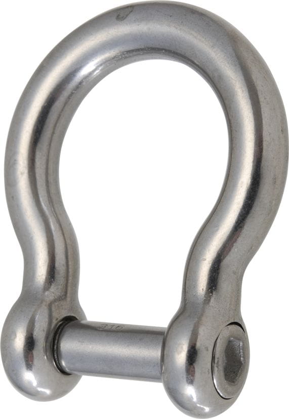 Cambered 'D' shackle with Allen pin Cambered 'D' shackle with Allen pin