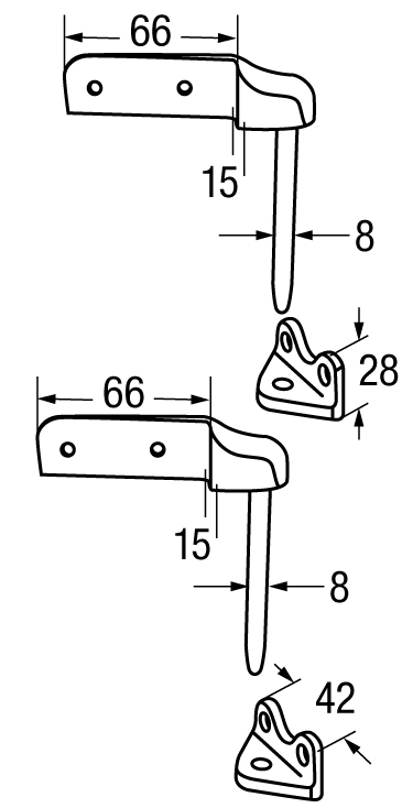 1589*03 Ruderbeschlagsatz Bronze leichte Ausführung DAVEY - Bild 2