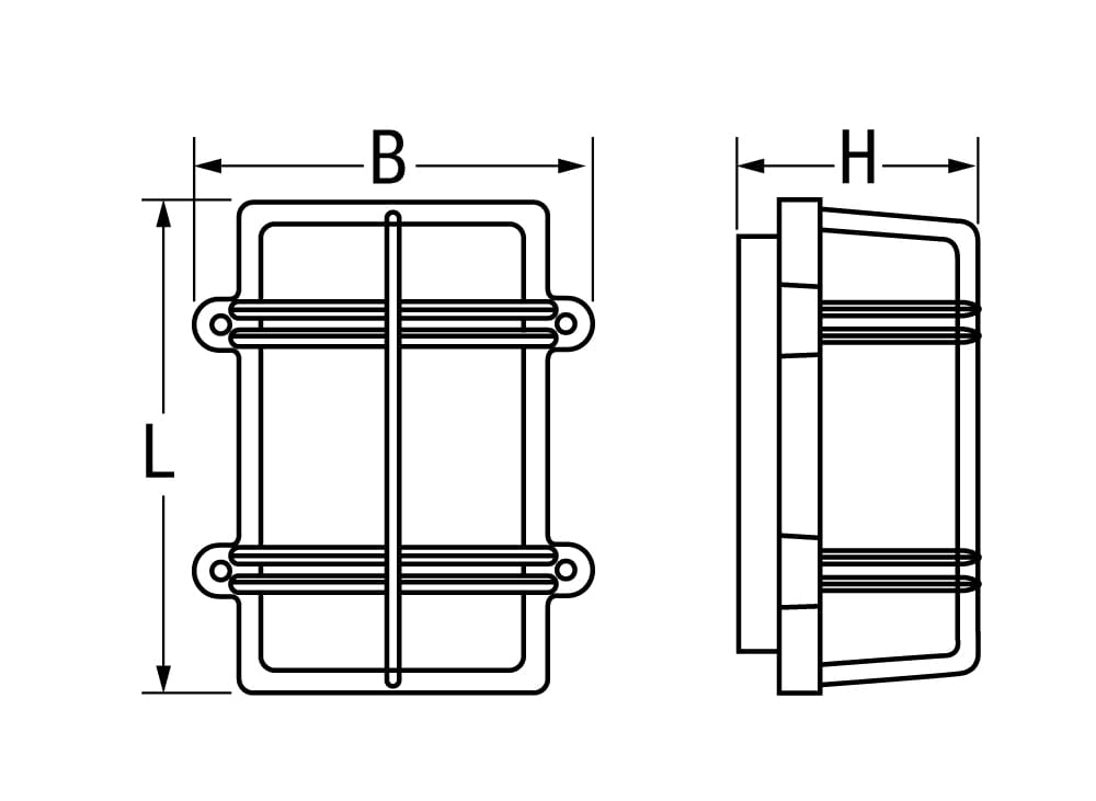 4536*02 FORESTI Gitter-Wand- oder Deckenleuchte mit Riffelglas