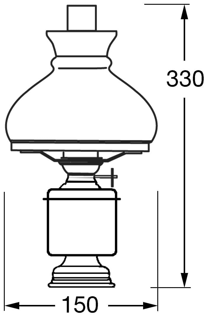 Kleine Tafellampe mit VESTA Glasschirm DHR