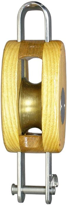 1-scheibiger Block aus Esche mit Hundsfott Single sheave yacht block made from ash wood