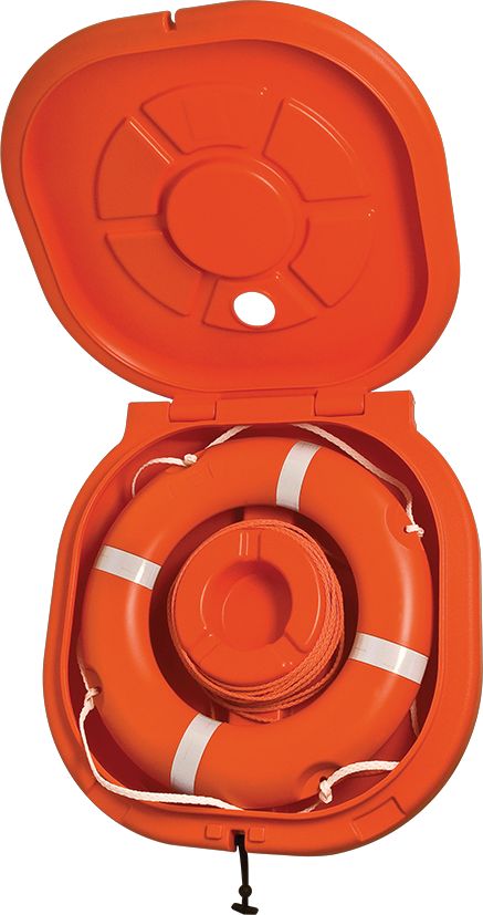 3204-010 Orangefarbenes PE-Wandgehäuse für Rettungsring Orange PE wall housing for lifebuoy