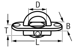 4557-000 Bodenheber aus Bronze mit Ring - Maßzeichnung