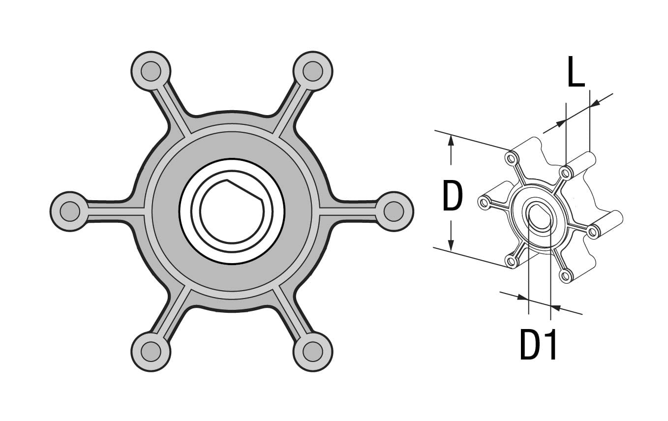 1826-952 Original-Nitril-Impeller 09-1052S-9 f.JOHNSON TA3P