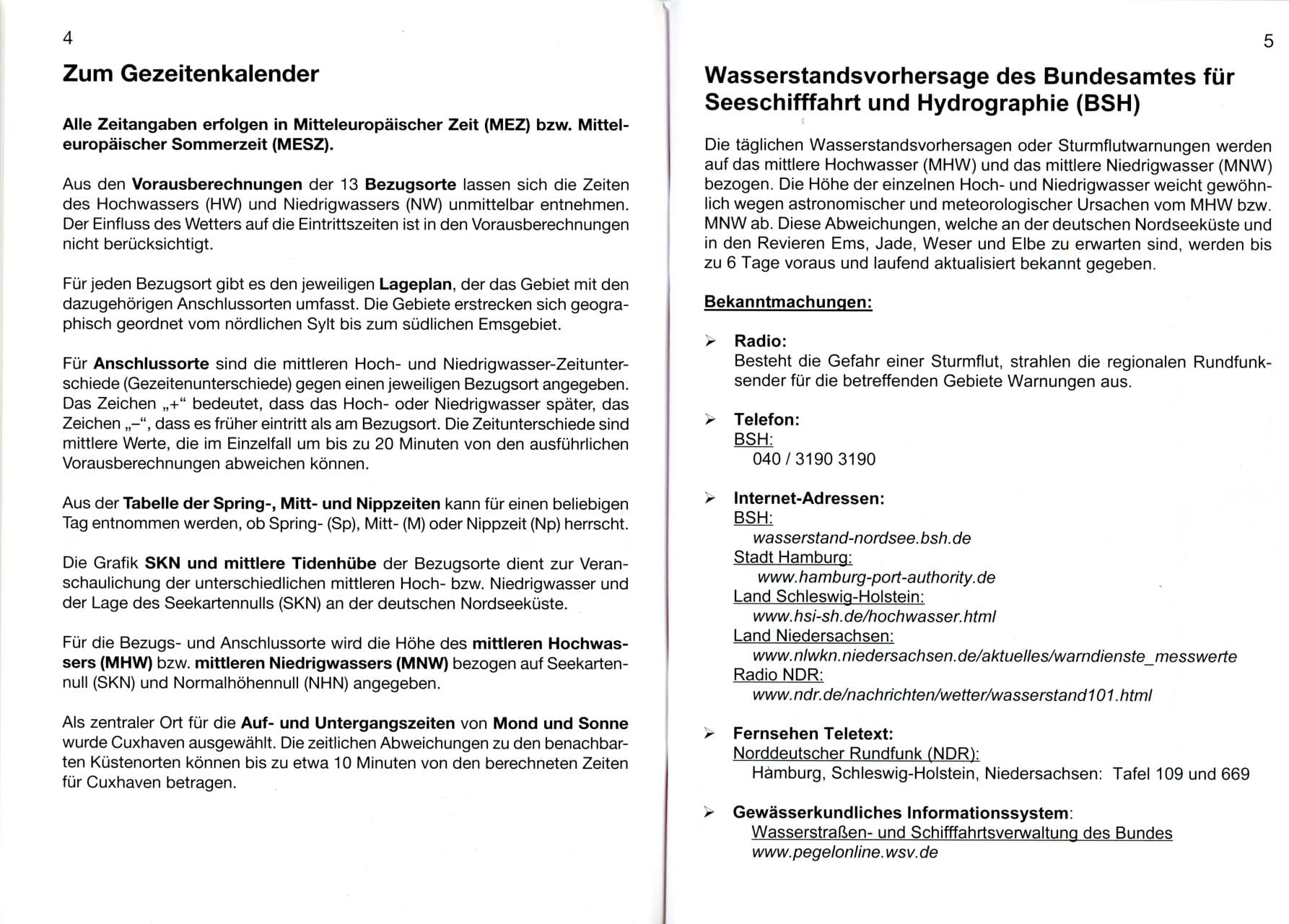 9001-000 Gezeitenkalender Deutsche Bucht / Flussgebiete BSH 2117 Tide tables German Bight and Rivers BSH 2117