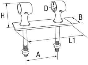 1678*01 Motorbootklampe mit Teakholzstock